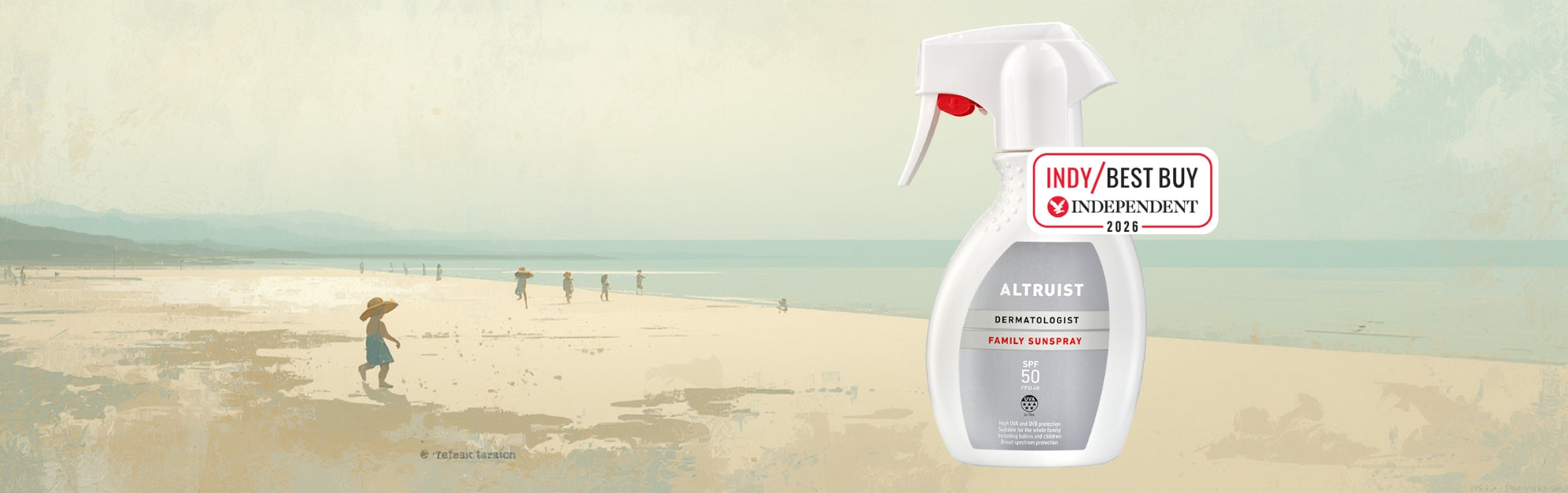 Altruist Family Sunspray SPF50 Named Best Overall Sunscreen for Kids by The Independent