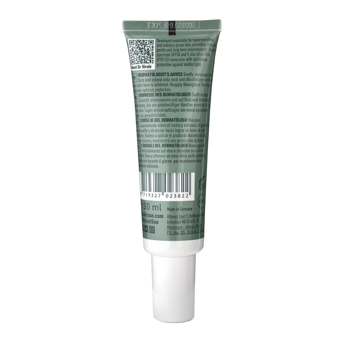 ANTI-REDNESS & PIGMENTATION SPF50 30ml | Altruist